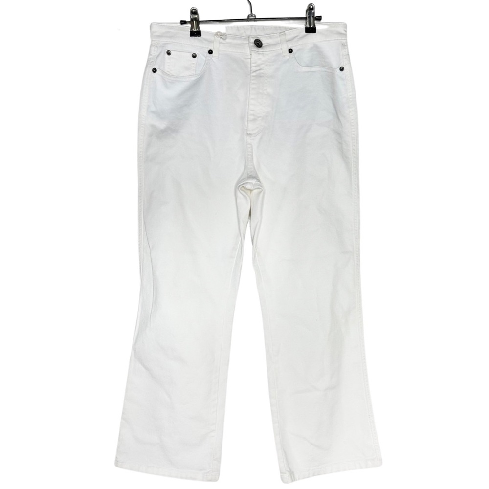Eleventy High Rise Relaxed Fit Straight Leg White Denim Jeans